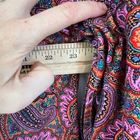 Vintage Handmade Unisex Japanese Style Pink Paisley One Size Kimono Robe - Picture 6 of 14